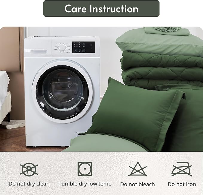MUXHOMO 7 Pieces Full Comforter Set, Reversible Bed in a Bag Full Size - Image 9
