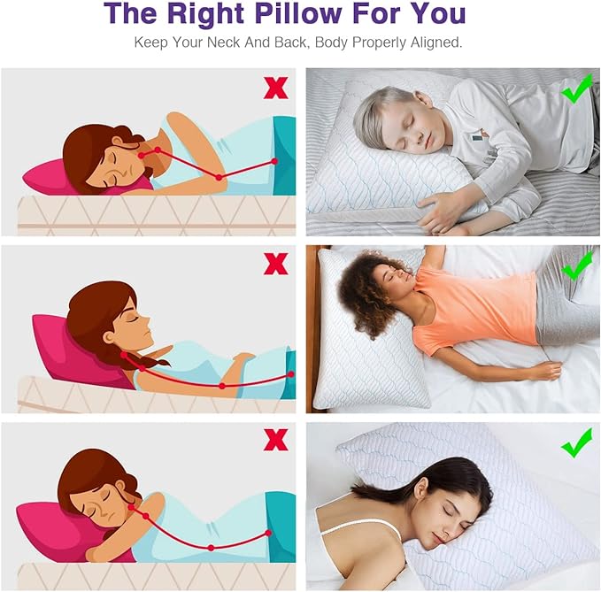 WISHSMILE Cooling Shredded Memory Foam Pillows - Image 6