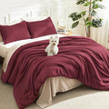 Litanika Burgundy Red Comforter Set Twin/Twin XL Size, 2 Pieces Lightweight by Litanika