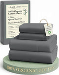 LANE LINEN Sustainably Produced 100% Organic Cotton Queen Size Bed Sheets by LaneLinen