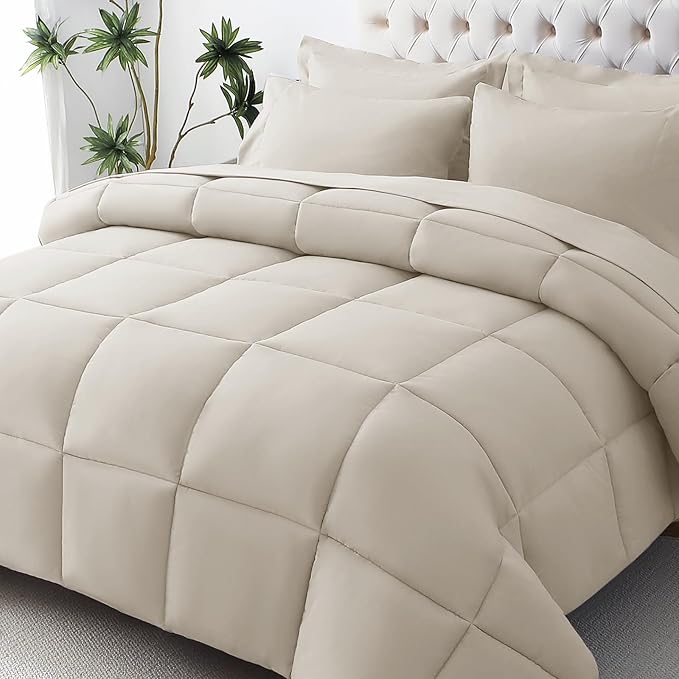 JOLLYVOGUE King Comforter Set, Ultra-Soft Bed in a Bag King Size 7 Pieces by JOLLYVOGUE