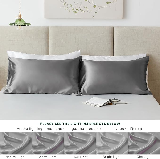 Love's cabin Satin Pillowcase Set of 2 Standard Size 20x26, Cooling Pillow - Image 6