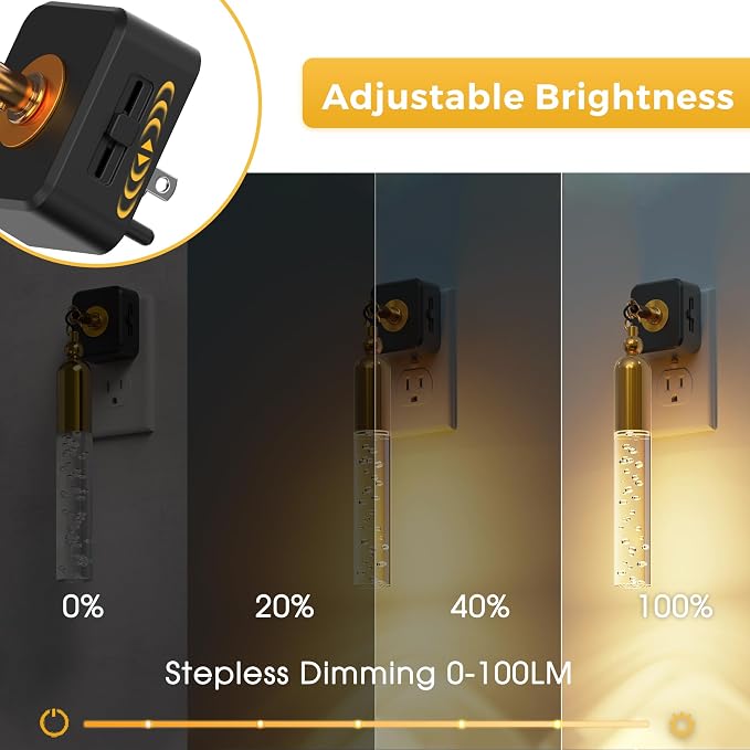 L LOHAS LED Night Lights Plug into Wall, 2 Pack Dimmable Night Light 0-100LM - Image 3