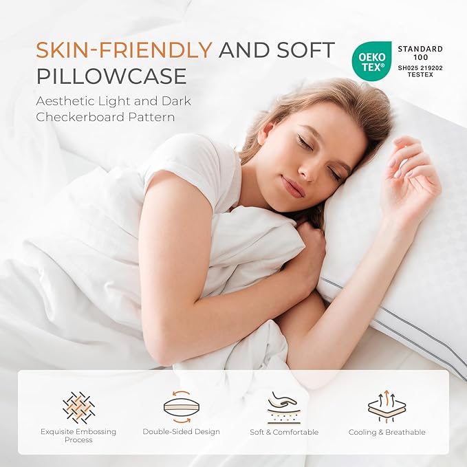 SweetNight Bed Pillows King Size Set of 2, Fluffy Luxury Hotel Collection - Image 3