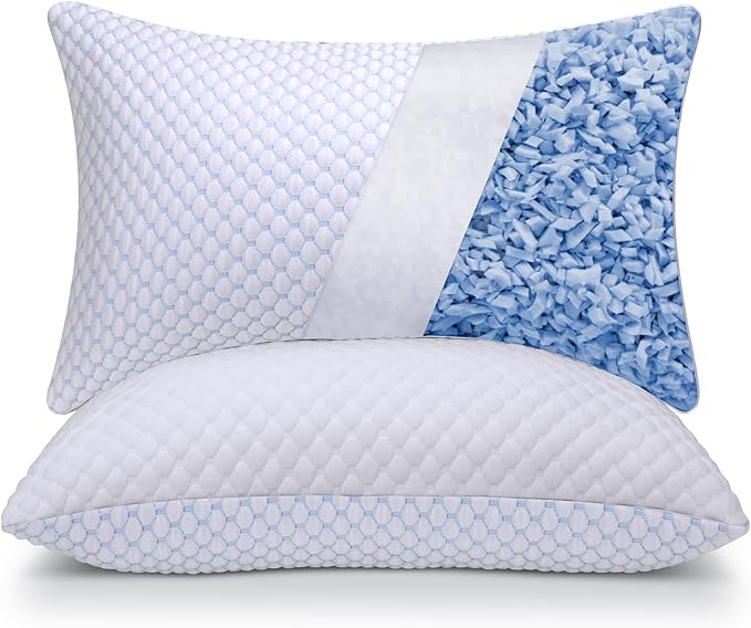 OSBED Adjustable Cooling Shredded Memory Foam Pillows King Size Set of 2 by OSBED