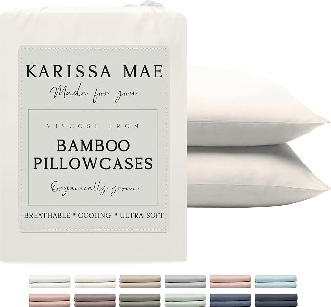 Karissa Mae Cooling Bamboo Viscose King Size Pillowcase Set | 100% FSC by KARISSAMAE