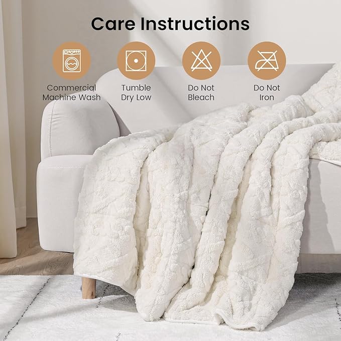 Drewin Comfort Weighted Blanket 20lbs, Stylish Jacquard Sherpa Weighted Blankets - Image 7