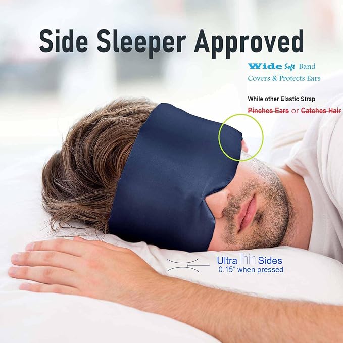 Nature Silk Sleeping Mask Soft Featherweight Eye Mask Large Wrap-Around - Image 4