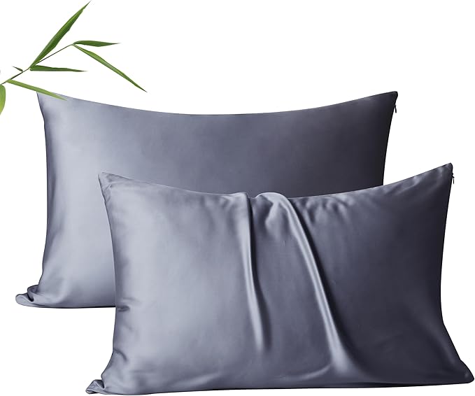 2 Pack Cooling Pillow Cases, Viscose Derived from Bamboo Pillow Protectors King by ShunjieHome