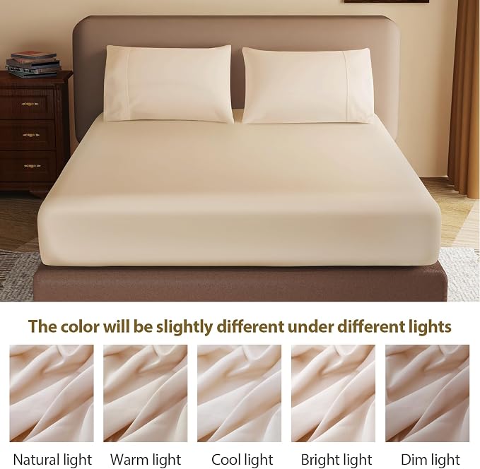 100% Egyptian Cotton Fitted Sheet Full Size, 600 Thread Count, Single Fitted - Image 7