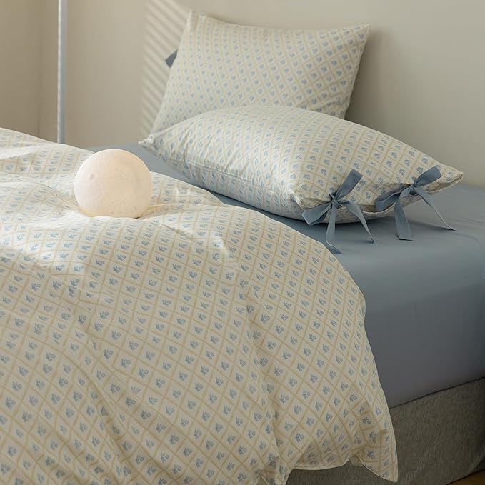 mixinni Blue Floral Duvet Cover Set Twin XL - Image 3