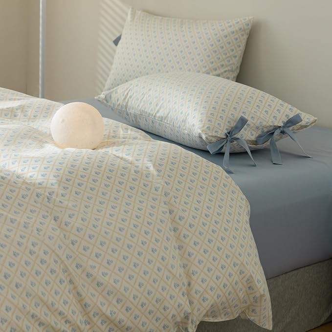 mixinni Blue Floral Duvet Cover Set King - Image 3