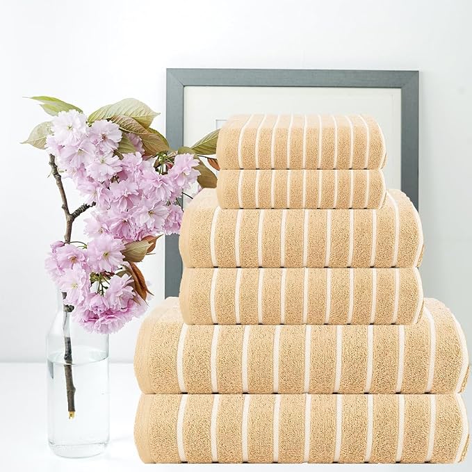 CASA COPENHAGEN Ecstatic 6Pcs 100% Egyptian Cotton Large Designer Towels Gift - Image 2