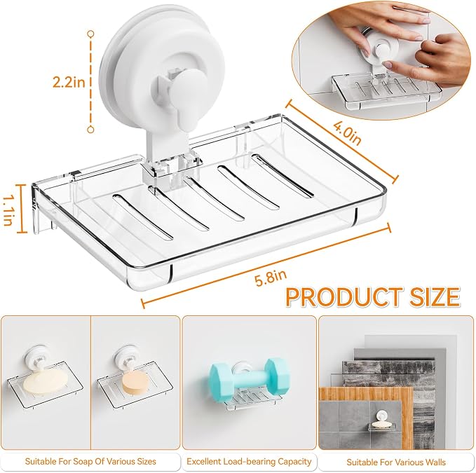 SUOXING 2 Pack Bar of Soap Holder - Image 3