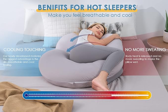 INSEN Cooling Pregnancy Pillow, Maternity Pillow - Image 3
