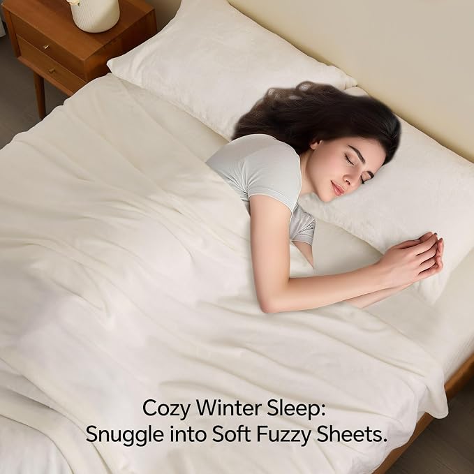 BEDELITE Flannel Sheets King Size White - Image 3