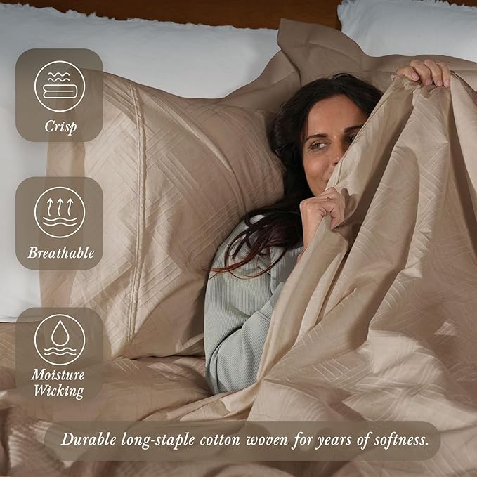 Threadmill California King Size Sheets | 800 Thread Count Jacquard Celine Light - Image 3
