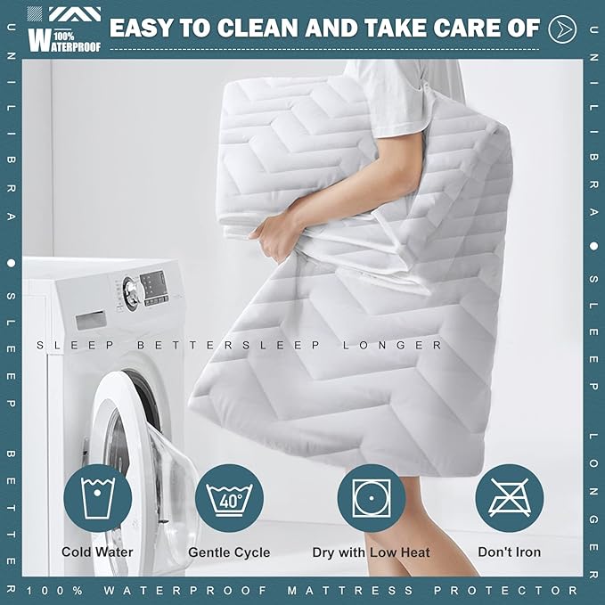 Twin Size Waterproof Mattress Protector Quilted, Breathable Ultra-Soft Filling - Image 6