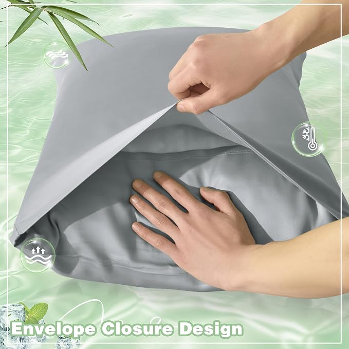 Homiest Cooling Pillow Cases Queen Size Set of 2, 100% Rayon Derived from - Image 5