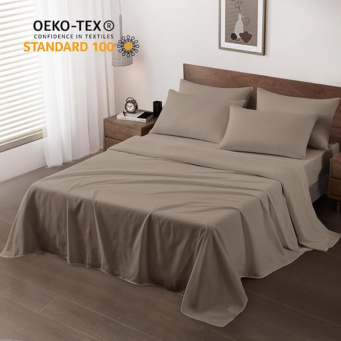 Maple&Stone Full Flat Sheet 6 Pack, Premium Soft & Breathable, Brushed - Image 2