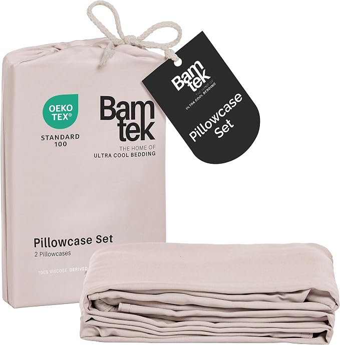 Pillow Cases King Size Set of 2 Pillowcases 100% Viscose from Bamboo Cooling by BamtekbyOliveCrate