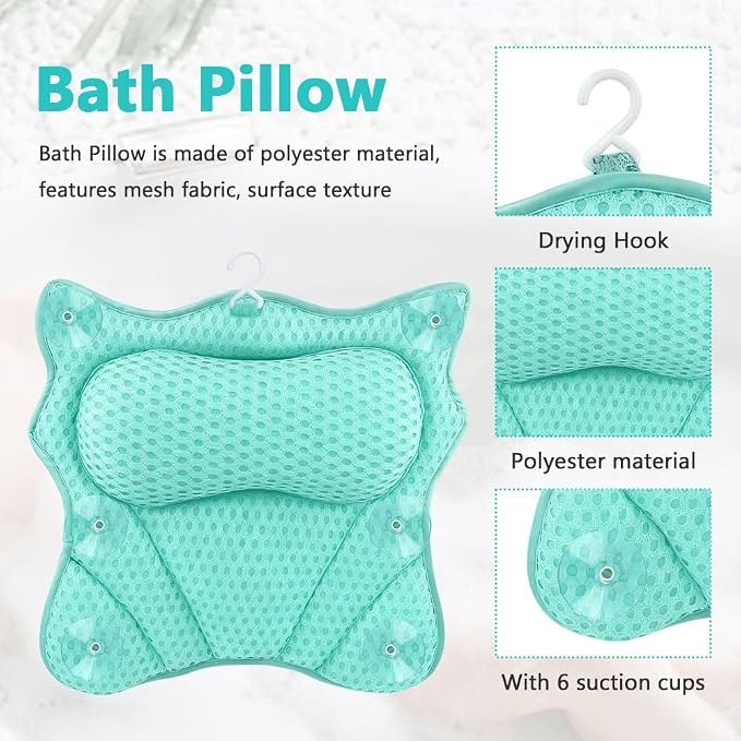 Bath Pillow, Ergonomic Bathtub Pillows - Image 3