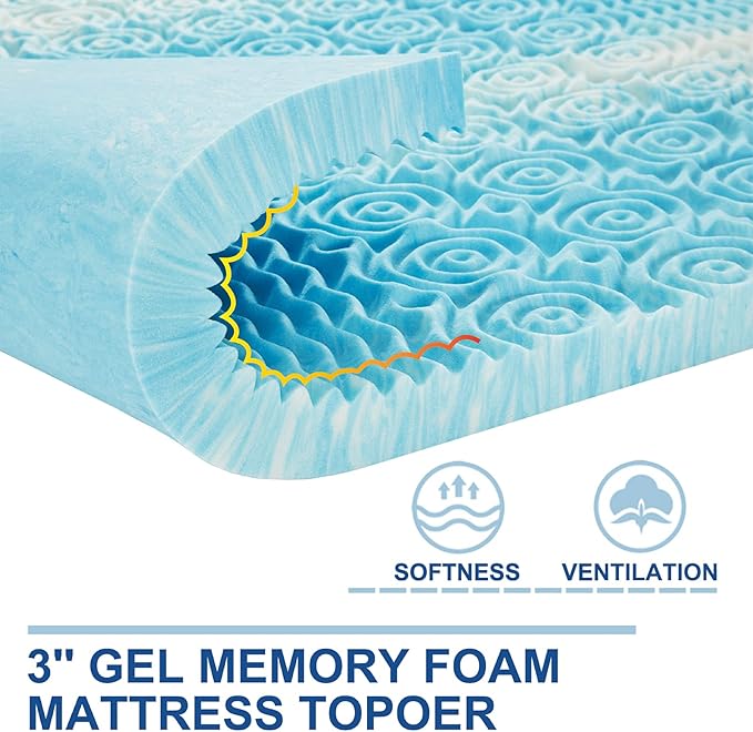 SINWEEK 3 Inch Memory Foam Mattress Topper Twin XL, Twin Extra Long Mattress - Image 2