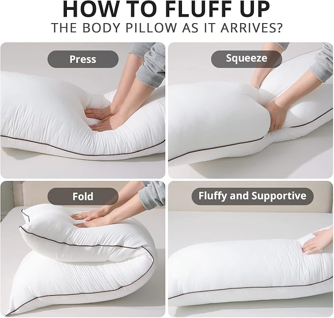 HUXMEYSON Body Pillow with Satin Pillowcase, Body Pillow - Image 6