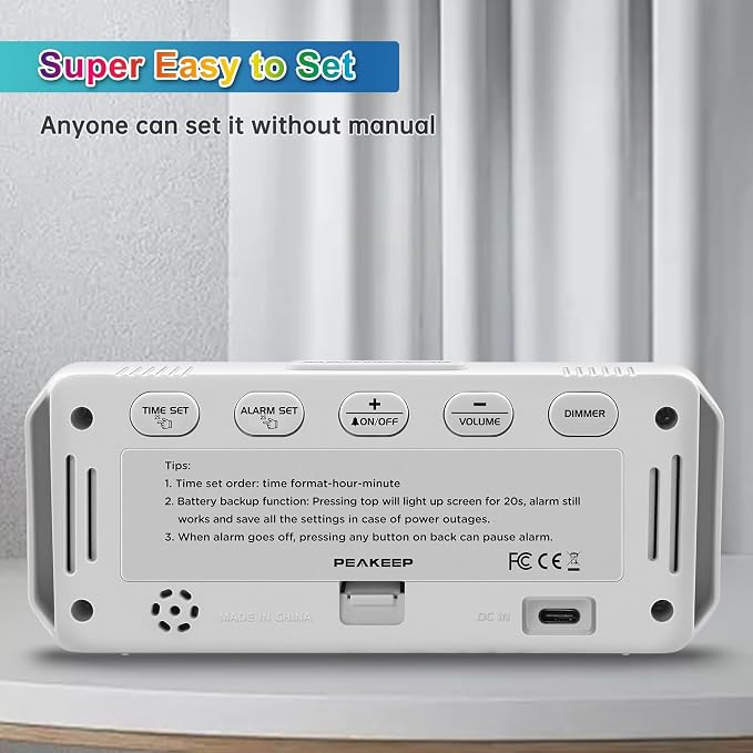 Peakeep Small Digital Alarm Clock Plug in - Image 8