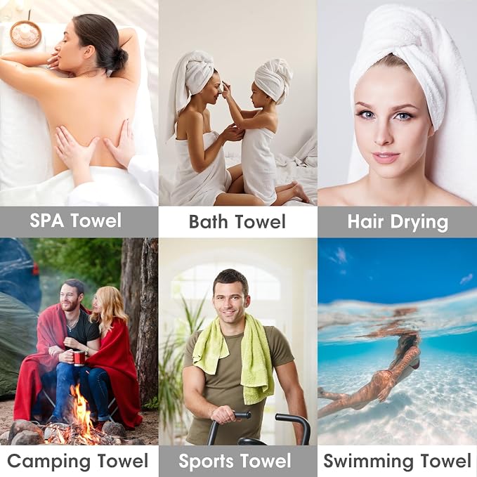 JML Large Microfiber Bath Towels Set of 2, Super Absorbent Fast Drying - Image 5