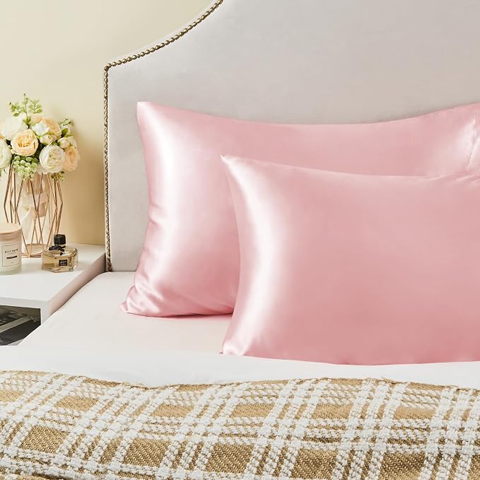 BEDELITE Satin Pillowcase with Zipper 2 Pack, Super Soft and Cooling Similar to - Image 6