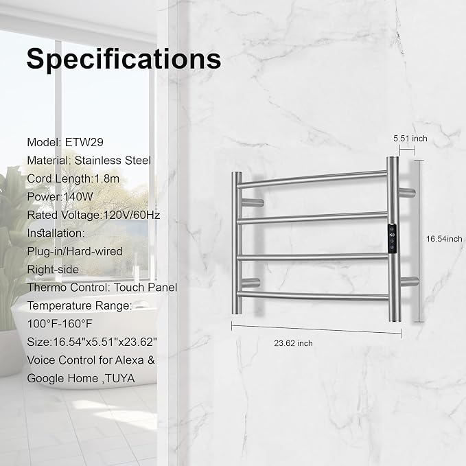 Electric Towel Rack with Voice Control - Image 4
