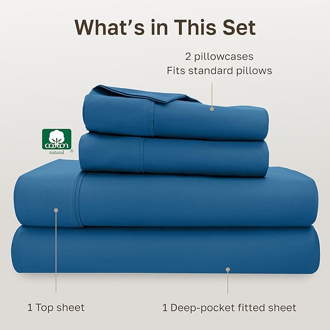 California Design Den Soft Full Size Cotton Sheet Sets, 400 TC Good - Image 4