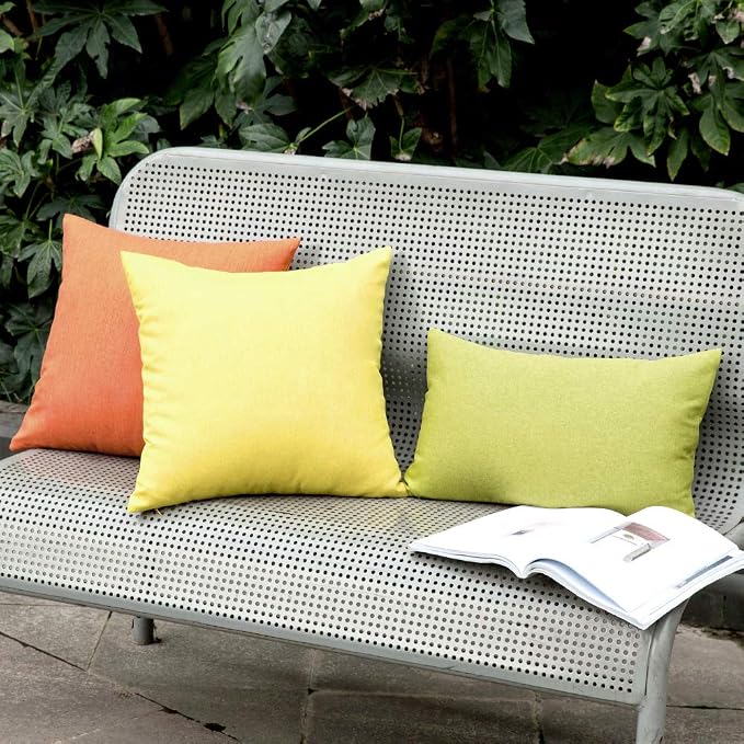 MIULEE Pack of 2 Decorative Outdoor Solid Waterproof Throw Pillow Covers Spring - Image 5