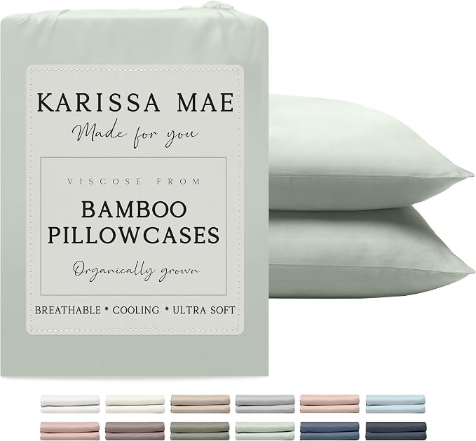 Karissa Mae Cooling Bamboo Viscose King Size Pillowcase Set | 100% FSC by KARISSAMAE