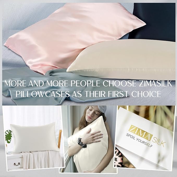 ZIMASILK 100% Pure Mulberry Silk Pillowcase 2 Pack, Soft and Smooth, Both Sides - Image 6
