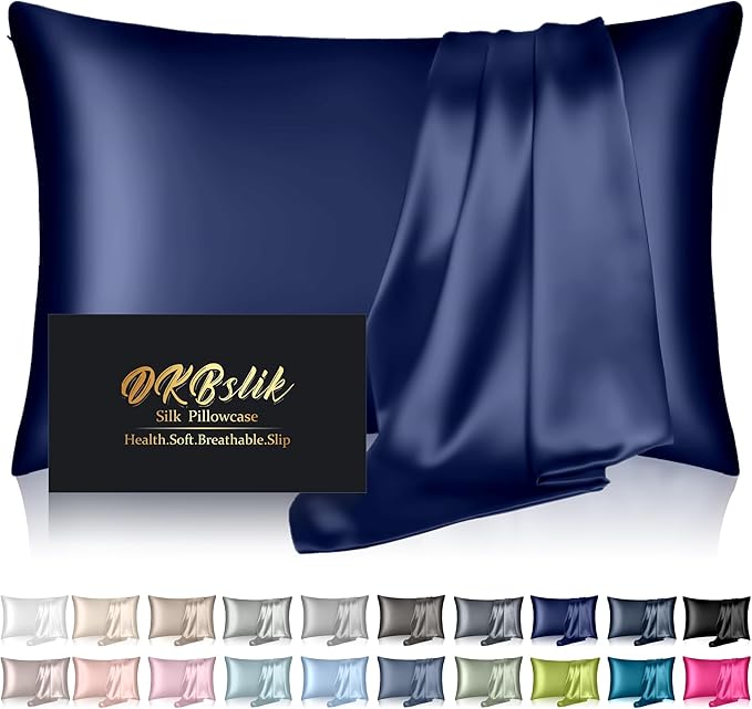 Silk Pillowcase for Hair and Skin, Mulberry Silk Pillow Cases Queen Size by HOME