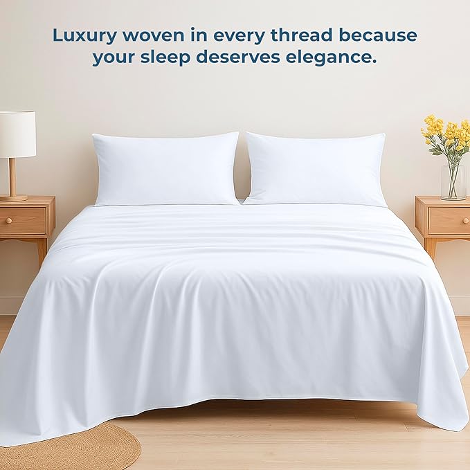 Royale Linens 100% Organic Cotton Twin XL Flat Sheet Only - Image 6
