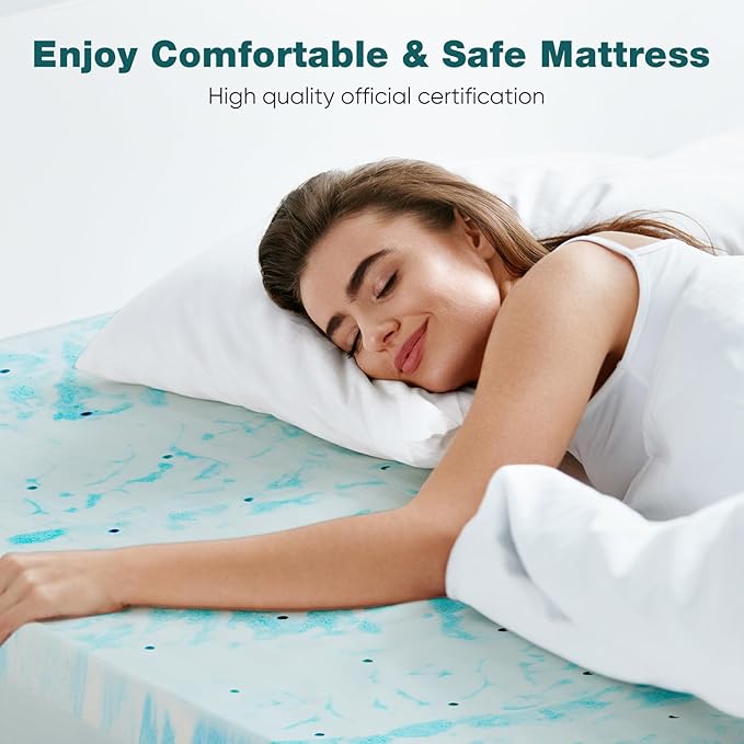 Sweetcrispy Memory Foam Mattress Topper Full, 3 Inch Thick Gel Infused Cooling - Image 5