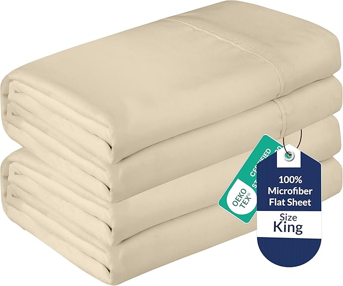 Royale Linens 2 Pack Bulk Flat Sheet Set by ROYALELINENS