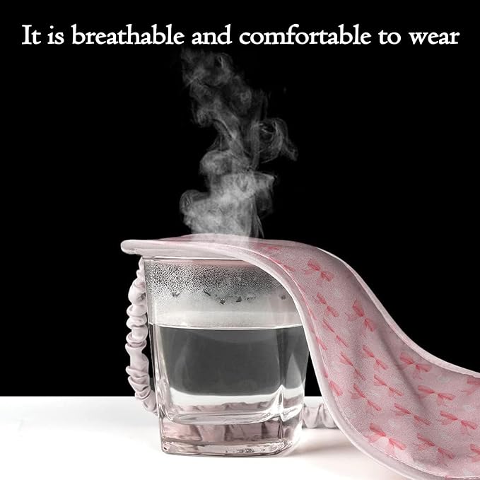 Pink Bow Sleep Mask for Women, Night Masks for Sleeping for Women, Double Layer - Image 3