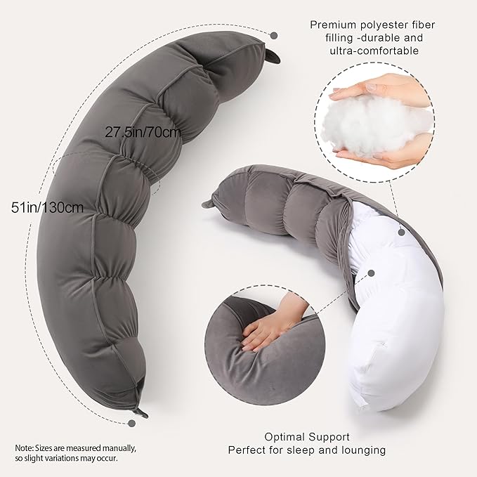 Peallow – Long Round Body Pillow - Image 3