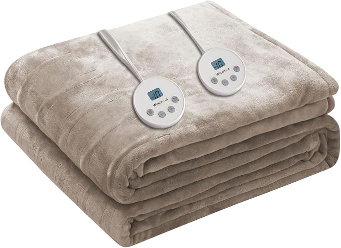Wapaneus Heated Blanket Electric King Size 90"x100"-Dual Control by Wapaneus