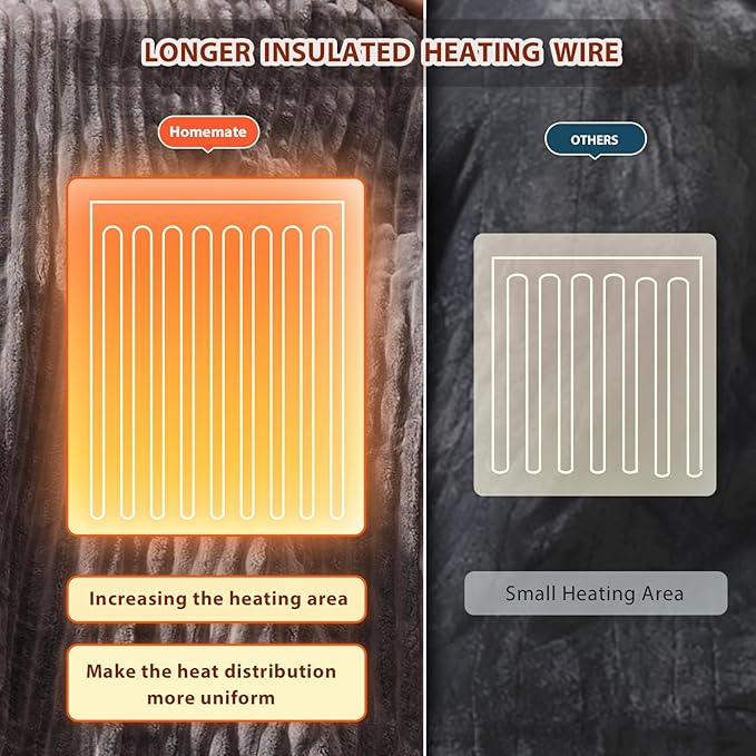 Homemate Electric Heated Blanket Queen Size - Image 5