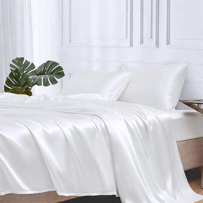 MR&HM Satin Bed Sheets, Twin XL Size Sheets Set by MRHM