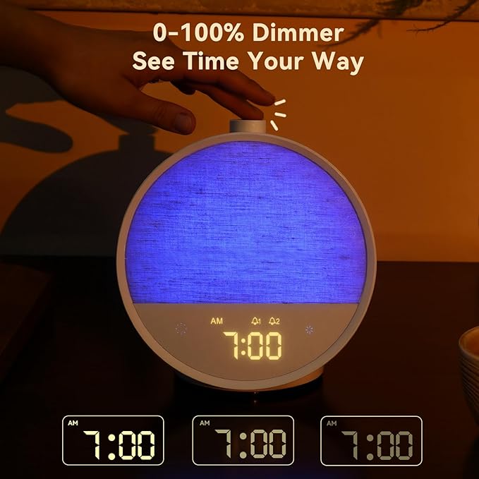 Vivilumens Sunrise Alarm Clock, Gentle Wake-Up Light & Sound Machine, Dual - Image 7