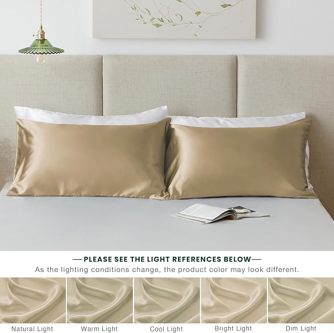Love's cabin Satin Pillowcase Set of 2 Queen Size 20x30, Cooling Pillow Covers - Image 7