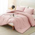 CozyLux Oversized King Comforter Set Blush Pink, 3 Pieces 120x98 Solid by CozyLux