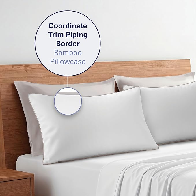 Kickoff Viscose Bamboo Pillowcase, 100% Organic Hidden Zippered Viscose Bamboo - Image 6