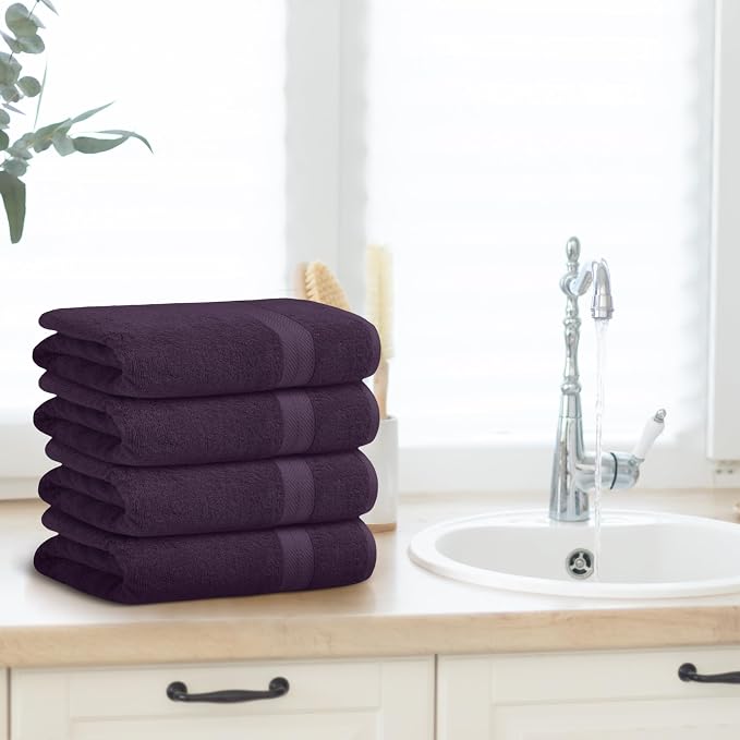 Avalon Towels Bath Plum Bath Towles of 4 pcs, 100% Cotton Towel Absorbent and - Image 5
